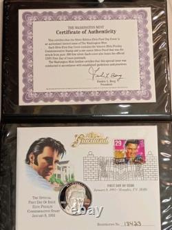 Rare Elvis Presley First Day Cover & 1 Oz. 999 Silver Round with Nice Rim Toning