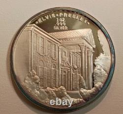 Rare Elvis Presley First Day Cover & 1 Oz. 999 Silver Round with Nice Rim Toning
