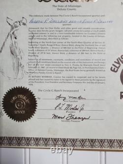 Rare Elvis Presley G Ranch Deed With Certification Desoto County Mississippi