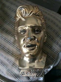 Rare Elvis Presley Gold-Plated Bust by E. P. E 1961