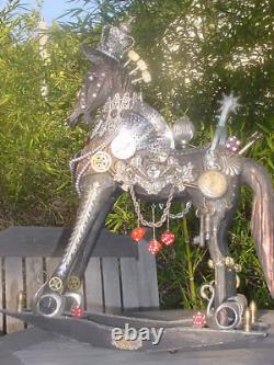 Rare Elvis Presley Las Vegas rocking horse carousel sculpture art byJohn Stebila