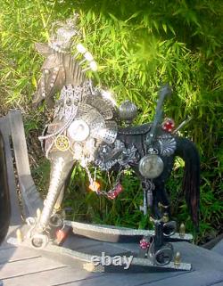 Rare Elvis Presley Las Vegas rocking horse carousel sculpture art byJohn Stebila