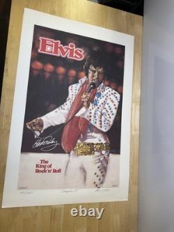 Rare Elvis Presley Litho Poster Artist Signed Limited /1200 Memphis 1987 20x31