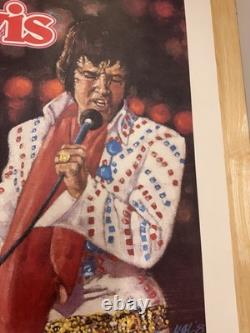 Rare Elvis Presley Litho Poster Artist Signed Limited /1200 Memphis 1987 20x31