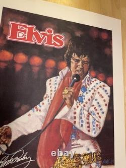 Rare Elvis Presley Litho Poster Artist Signed Limited /1200 Memphis 1987 20x31