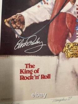 Rare Elvis Presley Litho Poster Artist Signed Limited /1200 Memphis 1987 20x31