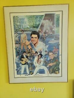 Rare Elvis Presley Paul Miller Takin' Care Of Business Acrylic Lithograph COA