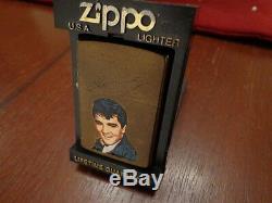 Rare Elvis Presley Prototype Brush Brass Zippo Lighter 1986