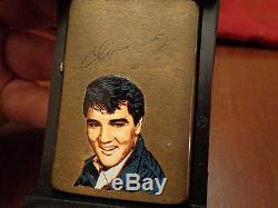 Rare Elvis Presley Prototype Brush Brass Zippo Lighter 1986