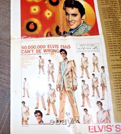 Rare Elvis Presley Rca New Record Promotional Poster 1968 Original 35 X 58