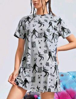 Rare Elvis Presley T-shirt Dress Brand New With Tags Grey Sold Out Official Rock