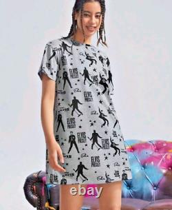 Rare Elvis Presley T-shirt Dress Brand New With Tags Grey Sold Out Official Rock