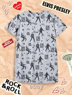 Rare Elvis Presley T-shirt Dress Brand New With Tags Grey Sold Out Official Rock