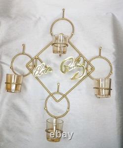 Rare Elvis Presley Wall Candle Holder Votive Glasses Gold Metal Decor Licensed