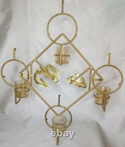Rare Elvis Presley Wall Candle Holder Votive Glasses Gold Metal Decor Licensed
