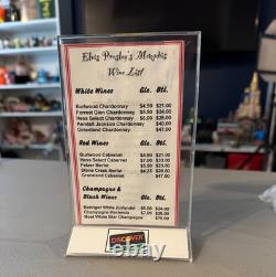 Rare Elvis Presley's Memphis Restaurant Beer Wine Menu Table Display Sign