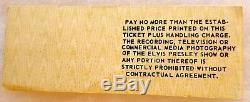 Rare Elvis Presley unused Concert Ticket Fayetteville NC Aug 25 1977 Excellent