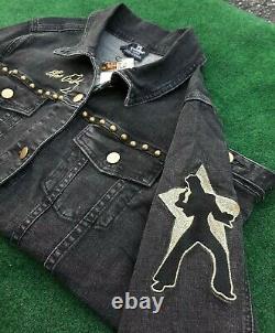 Rare Epe Inc. Elvis Presley Memphis Graceland Black Denim Jacket