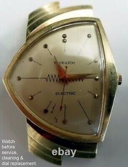 Rare Hamilton Ventura Electric Wristwatch 14K Gold Clean Working Condition