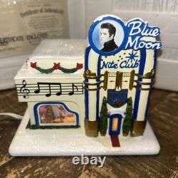 Rare! Hawthorne Village Elvis Presley Blue Moon Nite Club with COA &Box