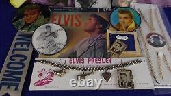 Rare Large Lot Vintage 1950's-70's Elvis Presley Items Pinbacks Jewelry Premiums
