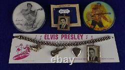 Rare Large Lot Vintage 1950's-70's Elvis Presley Items Pinbacks Jewelry Premiums
