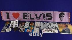 Rare Large Lot Vintage 1950's-70's Elvis Presley Items Pinbacks Jewelry Premiums