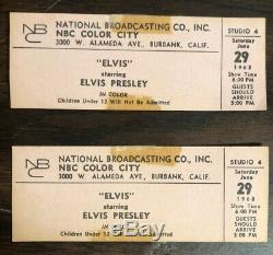 Rare Lot of 2 Elvis Presley Full Unused Tickets 1968 Comeback Special NBC