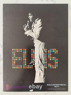 Rare Original Radio 1971 Elvis International Hotel Las Vegas Menu / Not Hilton
