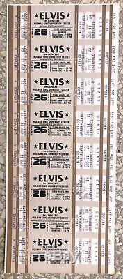 Rare Original Unused'77 Elvis Presley Terre Haute In Concert Ticket Uncut Sheet