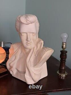 Rare VINTAGE ELVIS PRESLEY ceramic Unglazed BUST STATUE Life-Size Not Painted