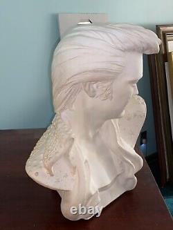 Rare VINTAGE ELVIS PRESLEY ceramic Unglazed BUST STATUE Life-Size Not Painted