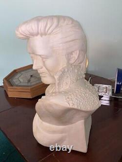 Rare VINTAGE ELVIS PRESLEY ceramic Unglazed BUST STATUE Life-Size Not Painted