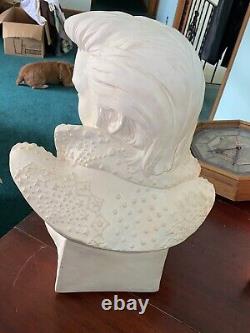 Rare VINTAGE ELVIS PRESLEY ceramic Unglazed BUST STATUE Life-Size Not Painted