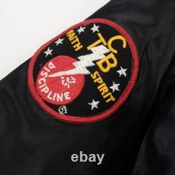 Rare VTG AUBURN Elvis Presley In Concert TCB Tour Satin Jacket 80s 90s Black XL