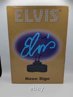 Rare VTG Elvis Presley Blue Neon Sign Desk Lamp Rabbit Tanaka 04 Signature Glow