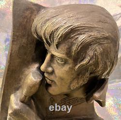 Rare VTG Elvis Presley Large SIDE VIEW Bust Statue Singing Into Microphone
