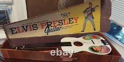 Rare Vintage 1956 Elvis Presley Emenee 4 String Guitar with Box & Chord Selector