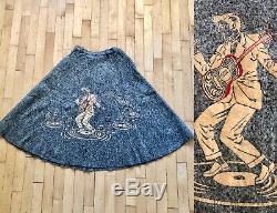 Rare Vintage 1956 Elvis Presley Felt Circle Skirt, EPE 50s Elvis Skirt, 27 Waist