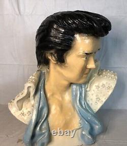 Rare Vintage 1970's Elvis Presley Chalkware Bust The King Large 19 1/2 Tall