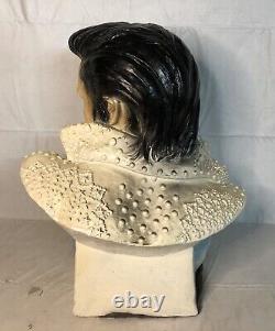 Rare Vintage 1970's Elvis Presley Chalkware Bust The King Large 19 1/2 Tall