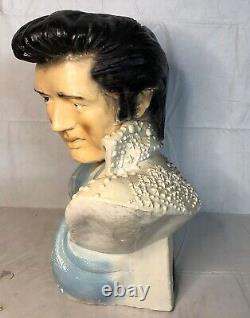 Rare Vintage 1970's Elvis Presley Chalkware Bust The King Large 19 1/2 Tall