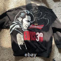 Rare Vintage Elvis Presley 30th Anniversary NASCAR Jacket Budweiser Racing