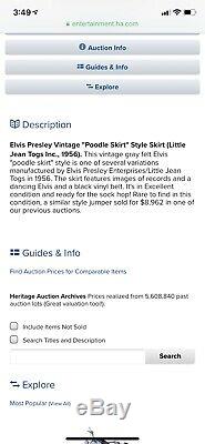 Rare Vintage Elvis Presley Authentic 1956 Iconic Poodle Skirt