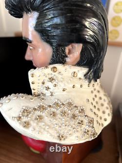 Rare Vintage Elvis Presley Chalkware Ceramic Bust Statue Kitschy Decor