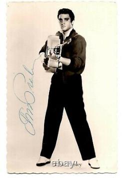 Rare Vintage Unmarked Elvis Presley Signed Autographed Postcard Jsa Full Coa