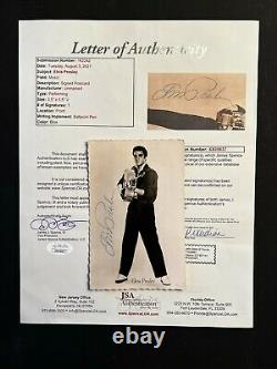 Rare Vintage Unmarked Elvis Presley Signed Autographed Postcard Jsa Full Coa