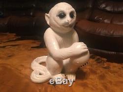 Rare Vintage White Porcelain Monkey Statue Elvis Presley Graceland Tcb Personal