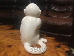 Rare Vintage White Porcelain Monkey Statue Elvis Presley Graceland Tcb Personal