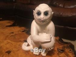 Rare Vintage White Porcelain Monkey Statue Elvis Presley Graceland Tcb Personal